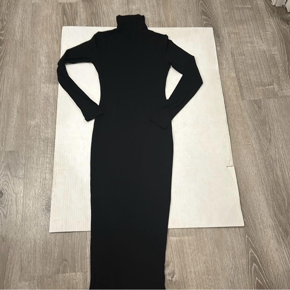 Naked wardrobe Black Turtleneck Maxi Dress